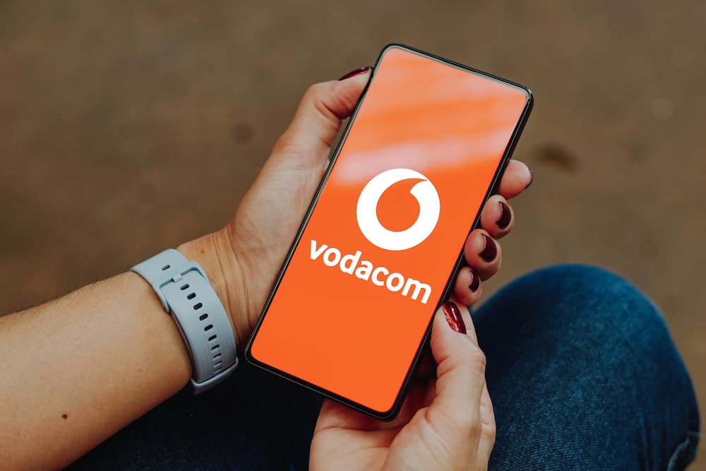 Vodacom logo on a smartphone