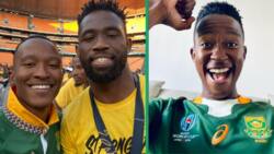 Katlego Maboe thrilled to MC the Springboks' trophy tour, shares exciting selfies with the Bokke