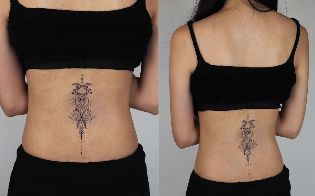 Baddie Womens feminine Spine Tattoos - Ideas & Meaning