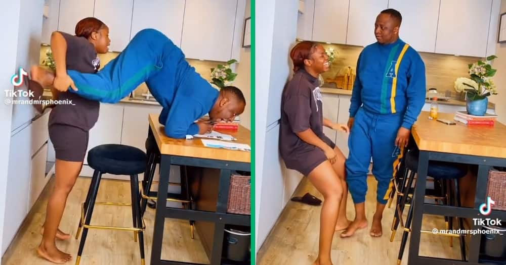 A funny video of a strong wife manhandling her husband