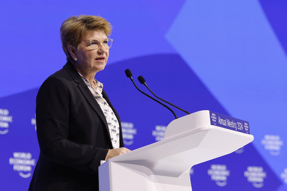 Viola Amherd delivers a special address on the opening day of the World Economic Forum