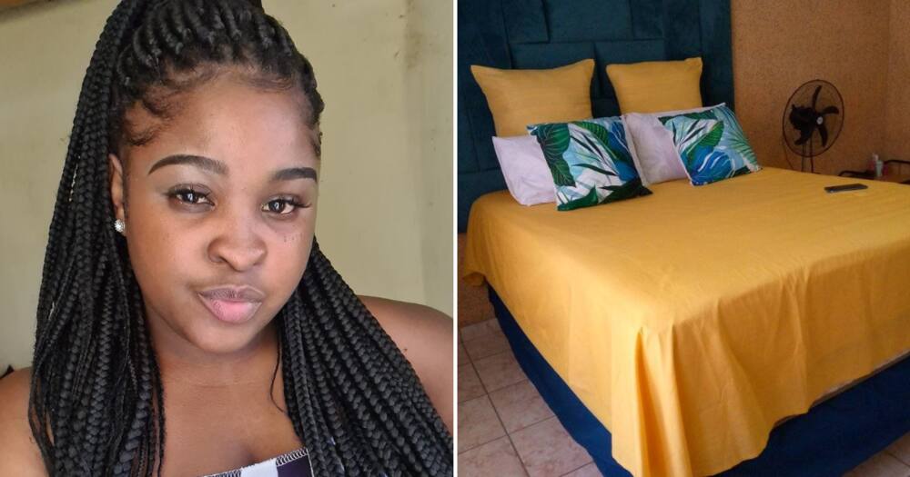 The Limpopo woman has colourful bedding