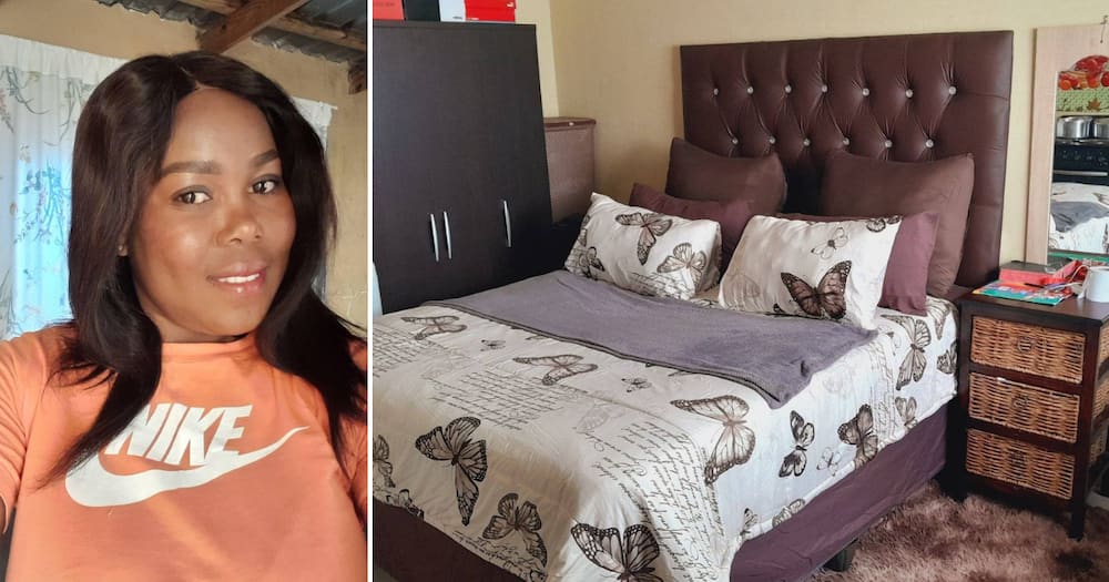 Lady lives in neat one-roomed home