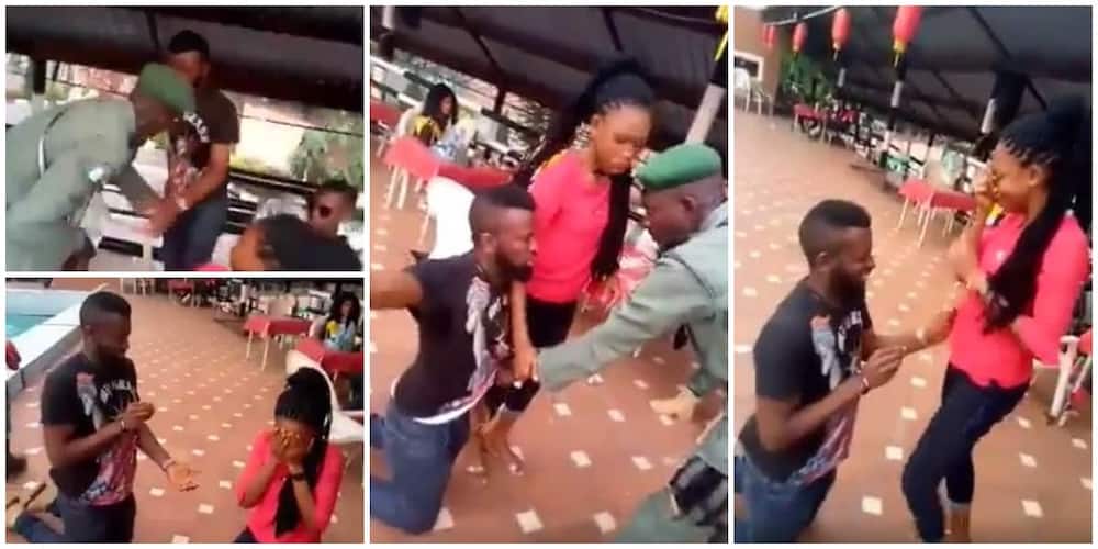Lady stunned beyond words as man gets police to arrest him in epic proposal video