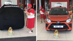 Beautiful moment captures traditional healer take delivery of new car with big smiles all round