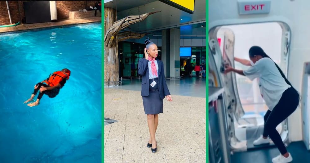 Woman becomes flight attendant