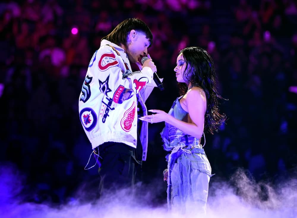Peso Pluma and Becky G perform during the 2023 Latin American Music Awards at MGM Grand Garden Arena on 20 April 2023 in Las Vegas.