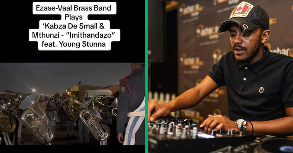 A Gauteng brass band stunned Mzansi after it was captured in a TikTok video performing Kabaz De Small's Imithandazo hit song.