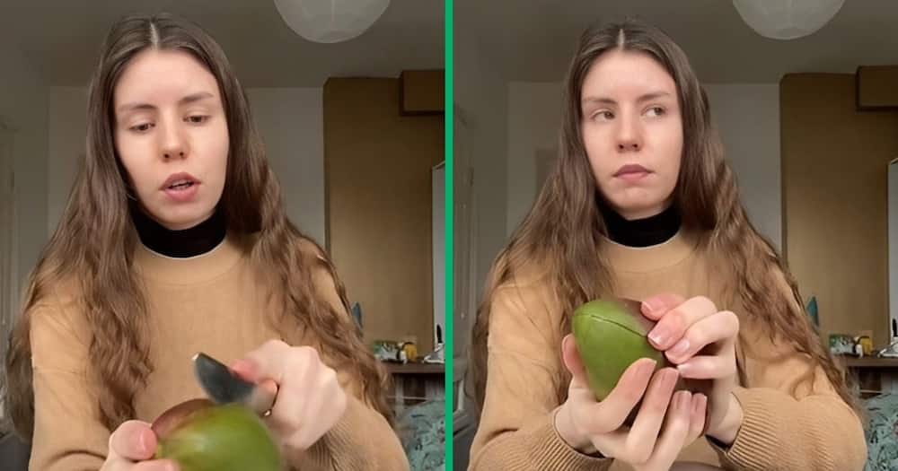 TikTok video show Ukrainian eating mango for the 1st time
