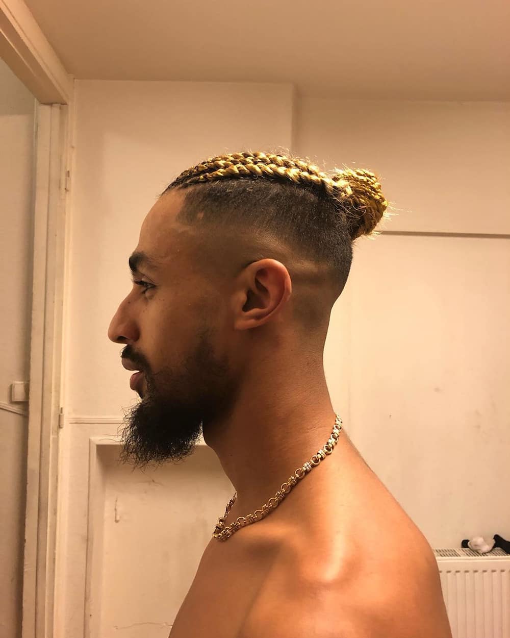 blonde man bun