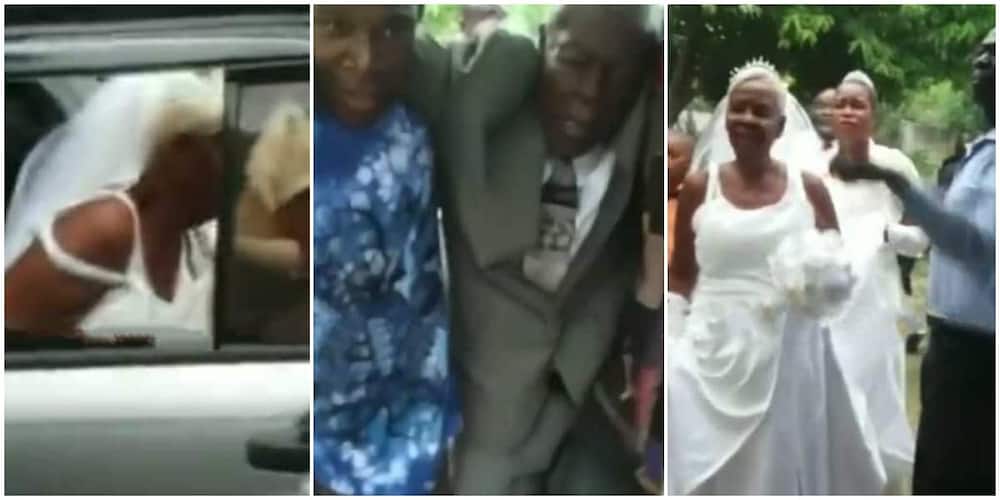 Stunning video captures moment old woman and man walk down the aisle