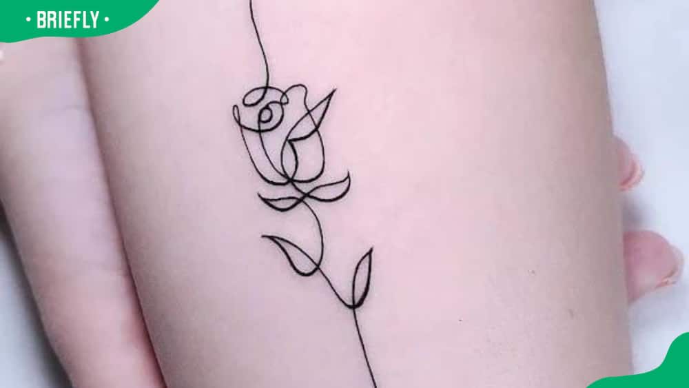 Single line rose tattoo