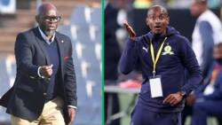 Former Mamelodi Sundowns colleagues Rhulani Mokwena and Steve Komphela exchange verbal blows
