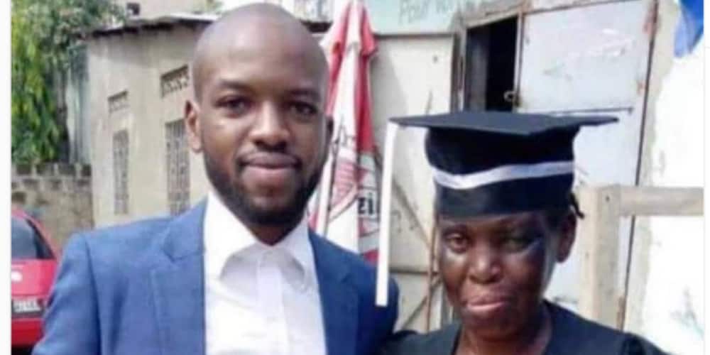 Man wears mum his graduation gown as he bags law degree after mother sold bread to sponsor his education