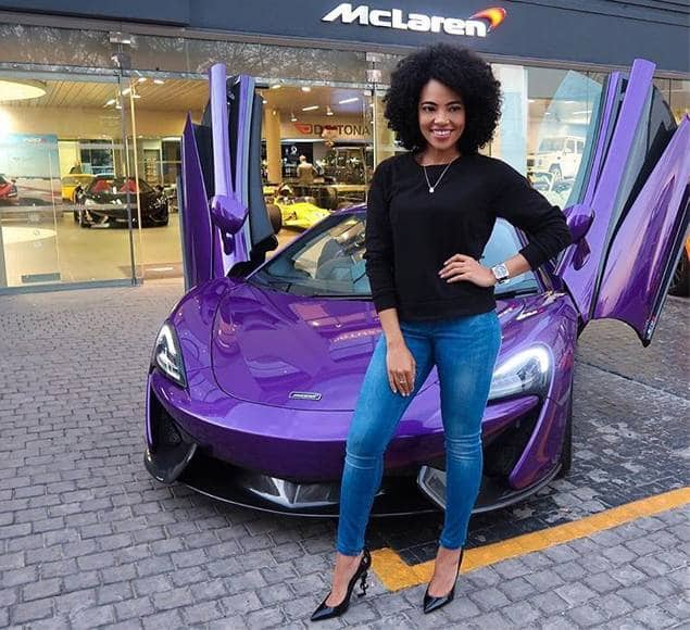 South Africa female celebrities with expensive cars