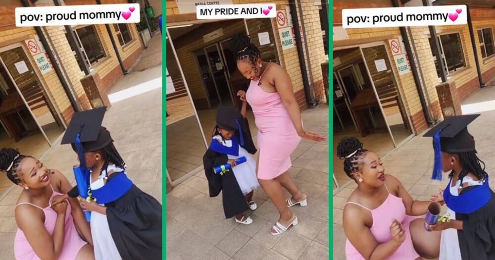 Mom celebrates daughter's pre-school graduation