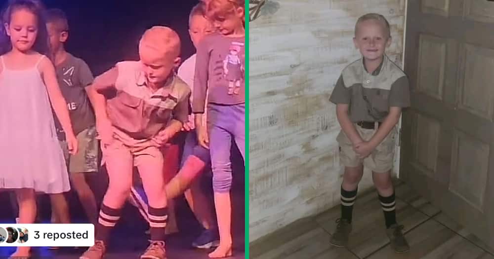 A little boy, @kleinkwagga1, went viral with his school concert moves.