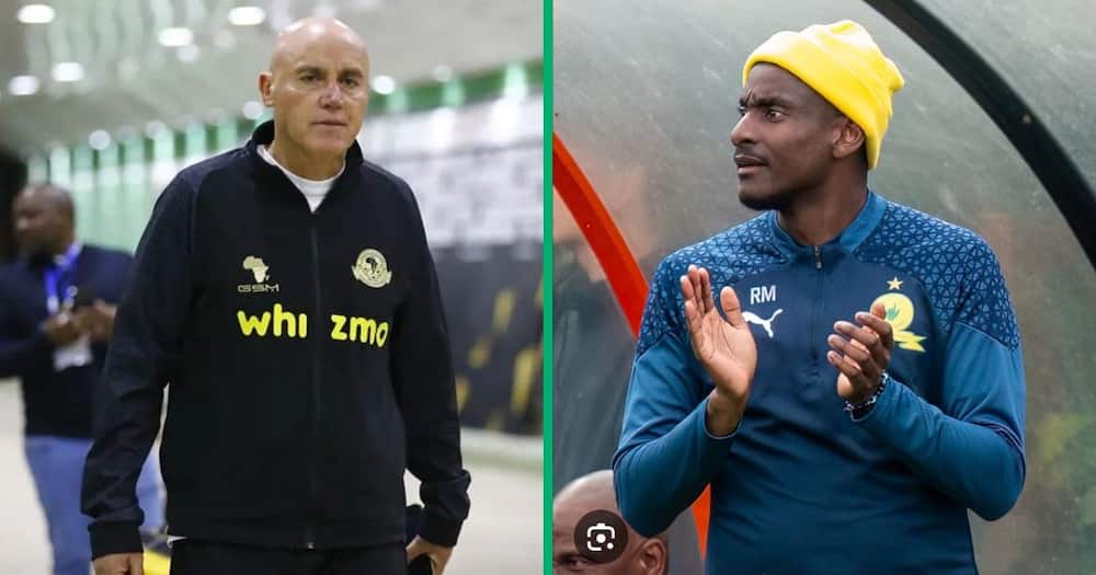 Young Africans coach Miguel Gamondii will face Mamelodi Sundowns mentor Rhulani Mokwena on Friday, 5 April 2024.