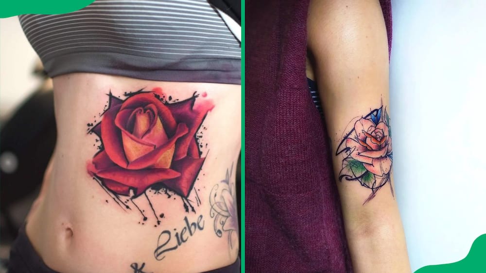 Abstract rose tattoo