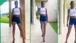 Woman models long legs in TikTok video of her catwalk to rival any supermodel, viewers applaud