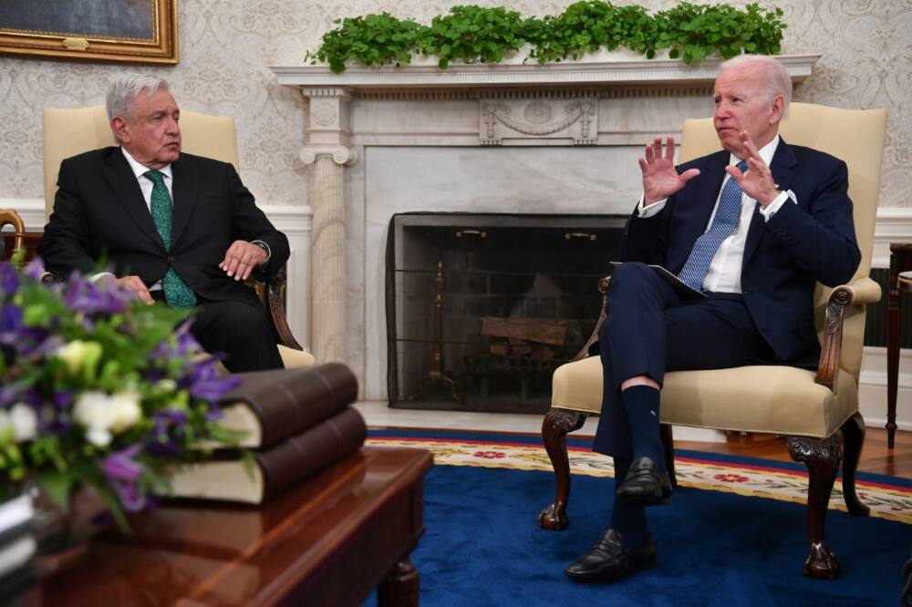 Mexican President Andres Manuel Lopez Obrador met with his US counterpart Joe Biden on his second visit to the White House since Biden took office last year