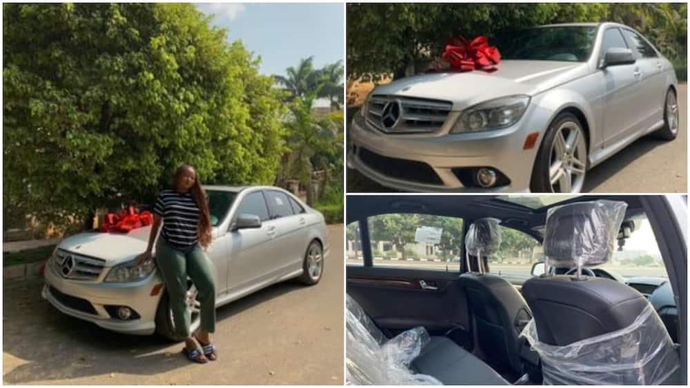Nigerian lady causes massive stir online after showing off brand new car she bought for herself