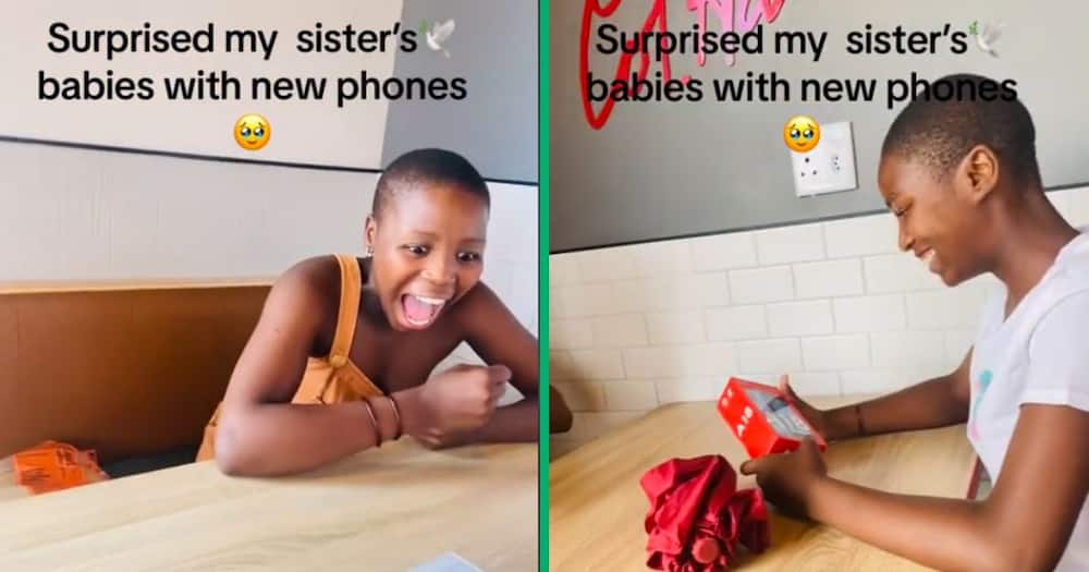 Woman surprises sisters with new phones