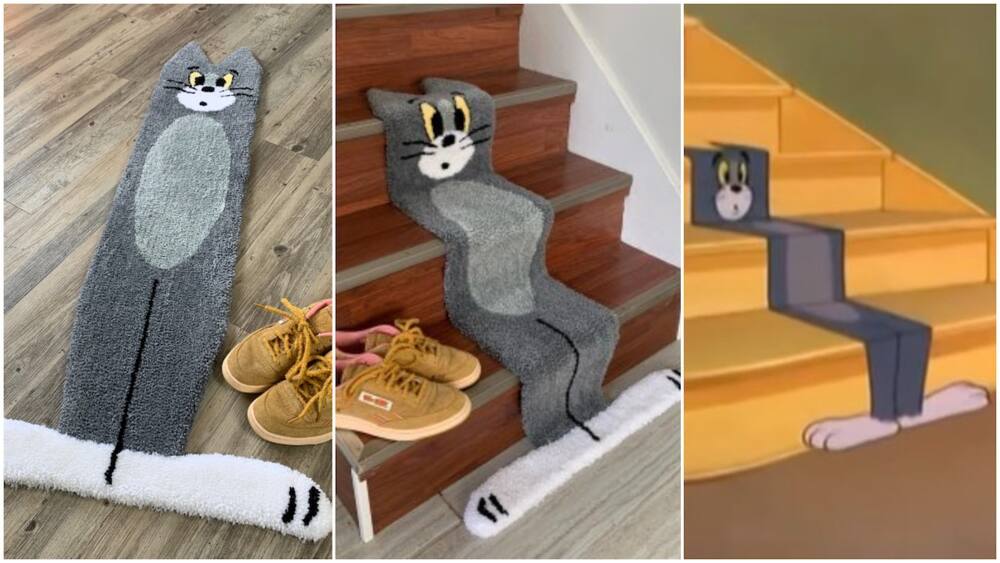 Man makes rug that looks like cartoon character from Tom & Jerry series, photos stir reactions