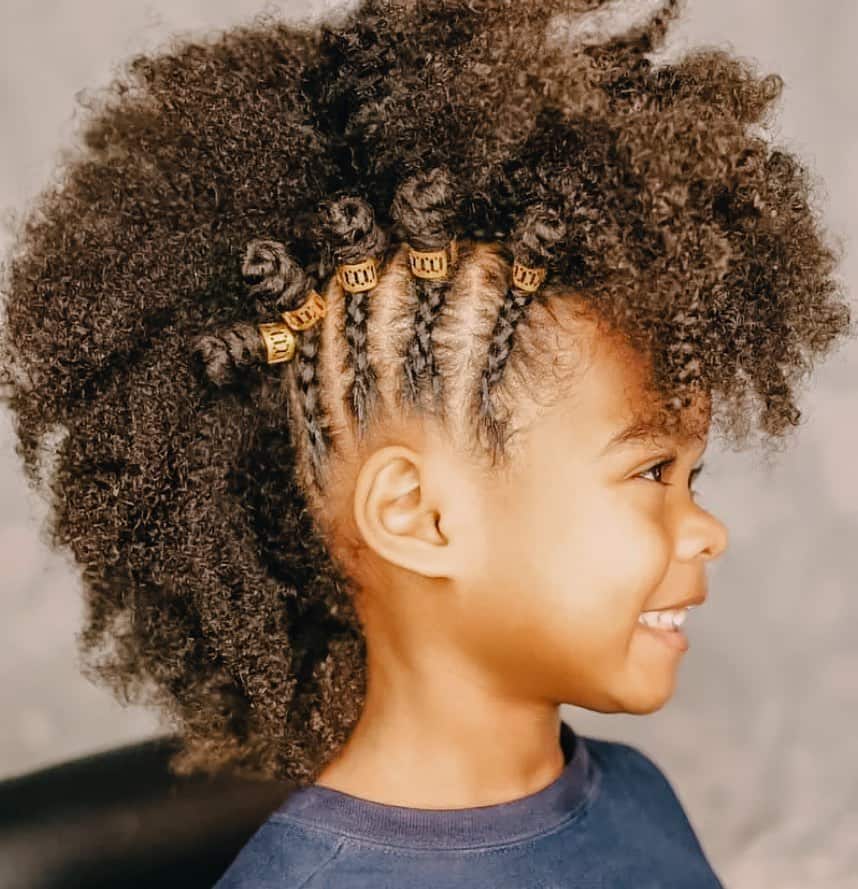 Braided pigtails with beads! Follow us for more kid friendly hairstyle... |  TikTok