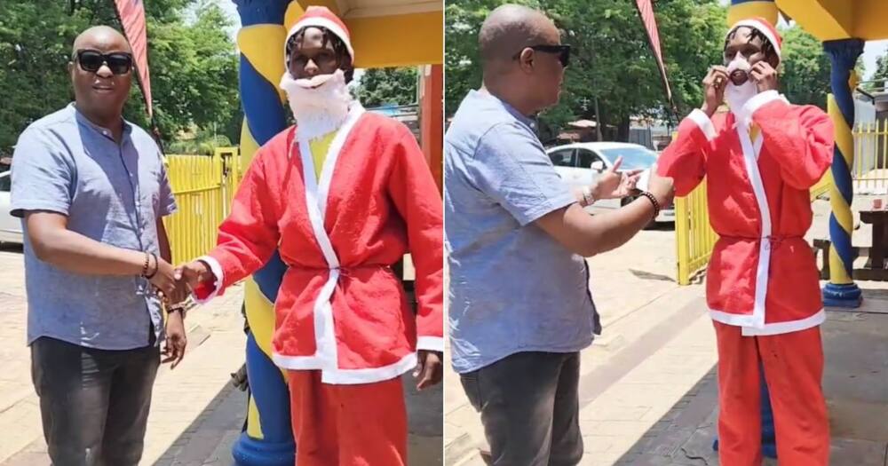 Man makes fun of skinny Santa