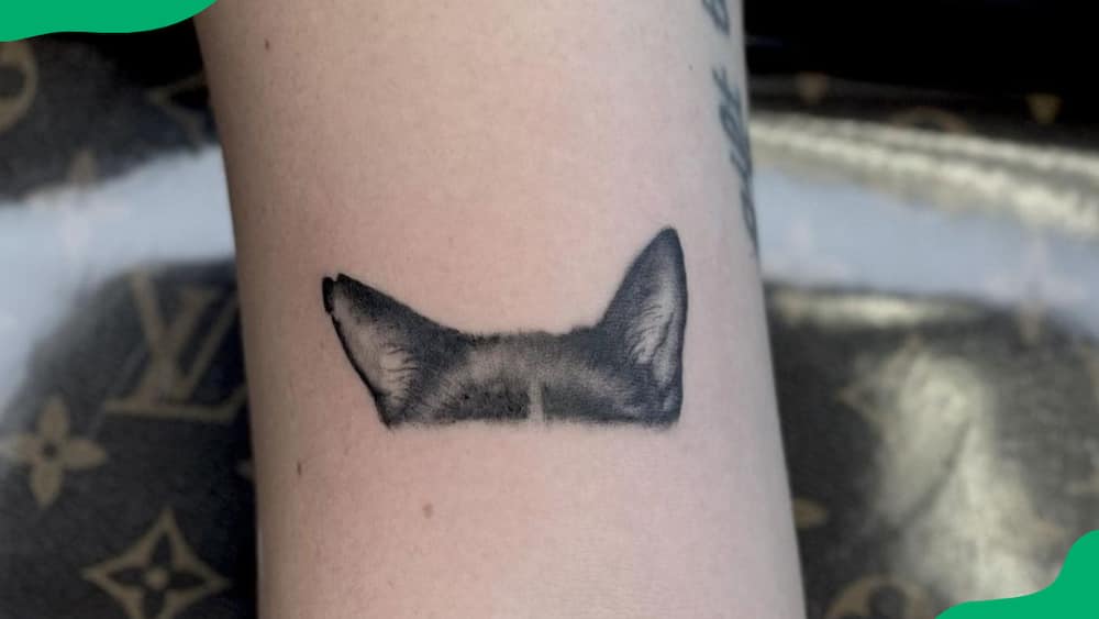 Cat ear tattoo