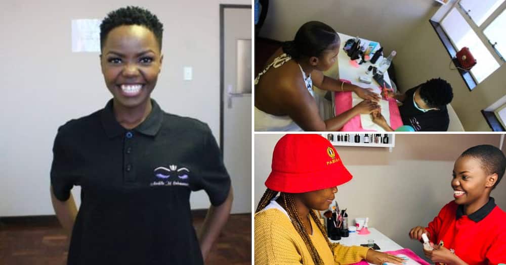 A young lady from Limpopo is working hard as a beauty therapist