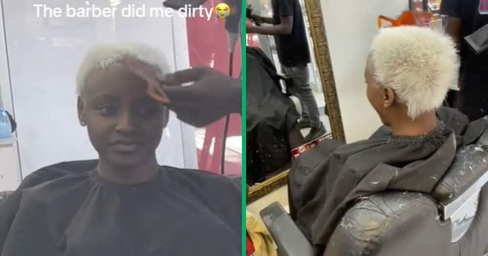 TikTok video of woman's hair after being bleached and relaxed