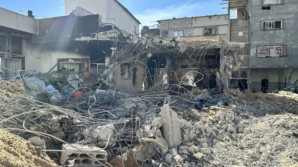A demolished building in Somali