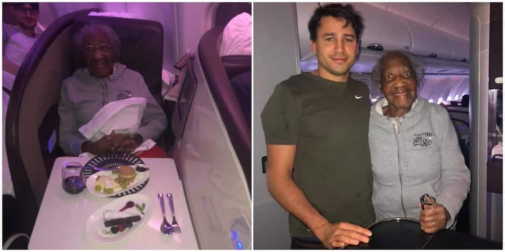 Surprise as man swaps his first-class seat in an aeroplane for old woman's economy class spot, stuns the internet