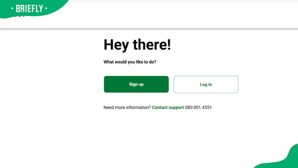 Screenshot of Coinvest NSFAS sign up page