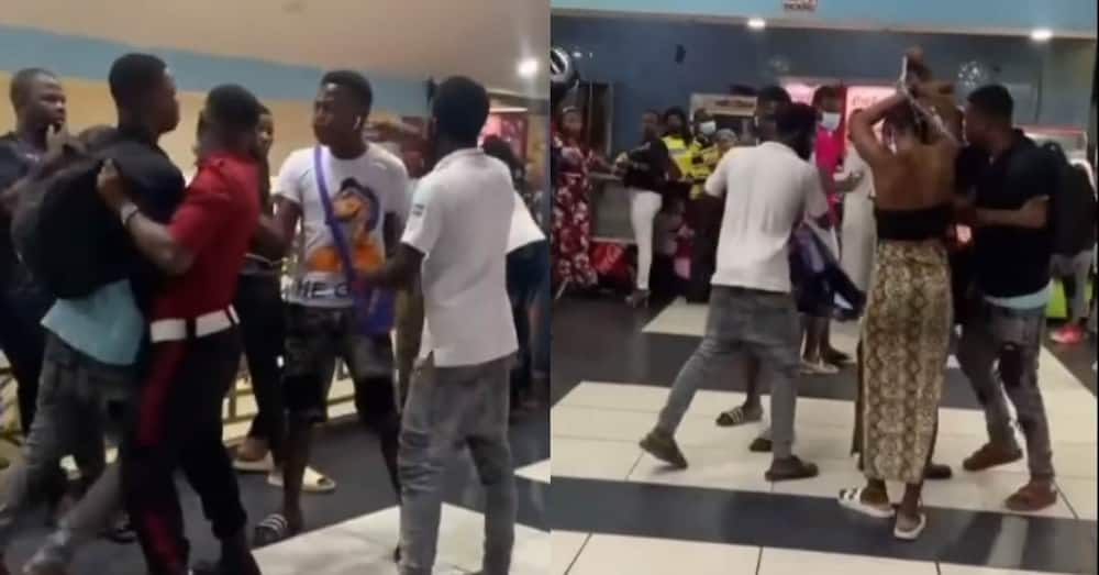 Man makes lady publicly remove all he bought for her after seeing her with another man