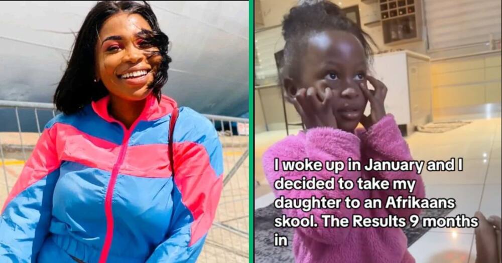 A woman took her daughter to an Afrikaans school and showed her progress