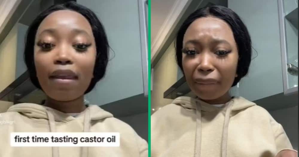 TikTok video shows woman trying castor oil for first time