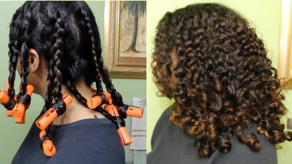 Invisible braids with big bouncy curls