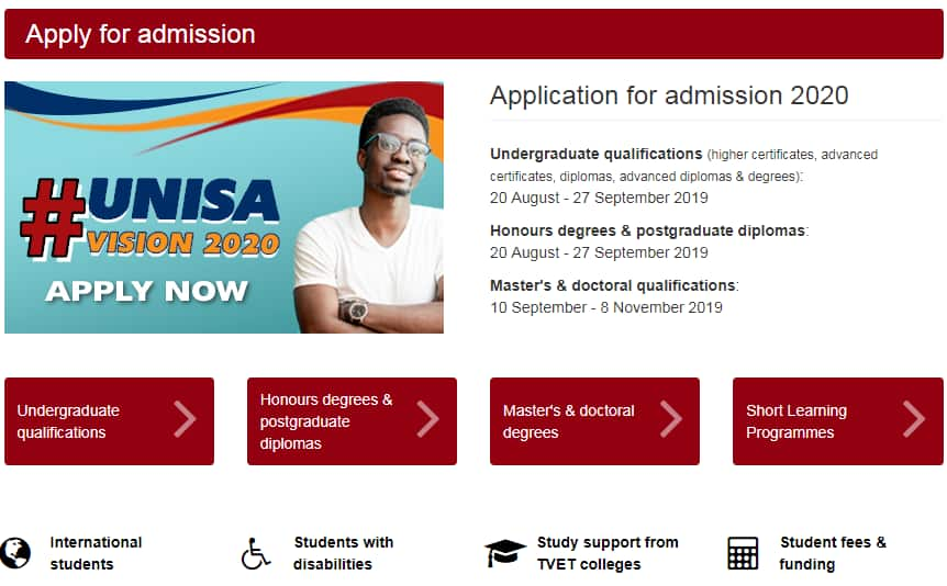 unisa online application dates 2023