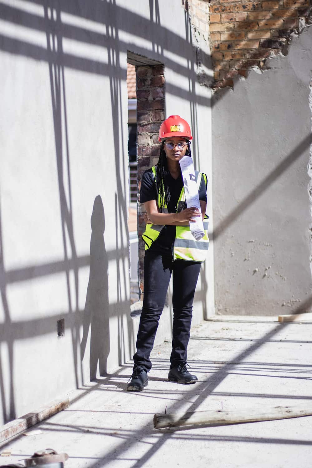 Young woman flexes life as an architect.