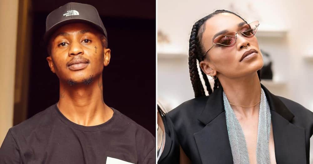 Emtee makes a move on Pearl Thusi online.