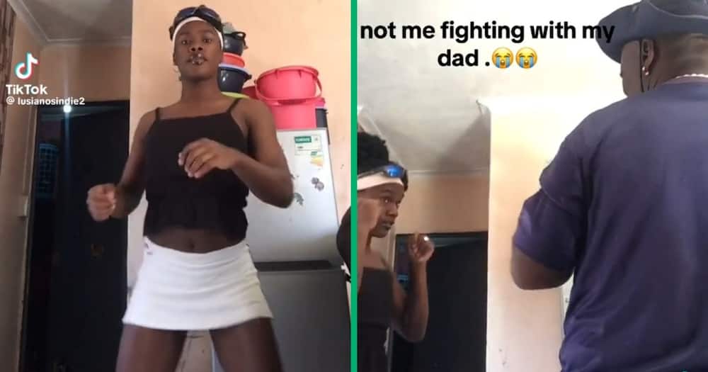 A young man sparred with his dad
