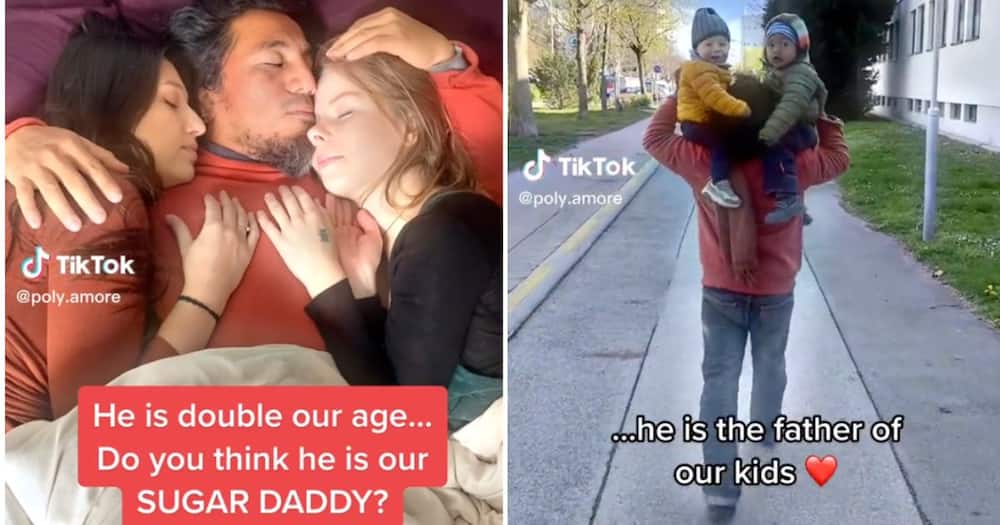 Polyamorous man dates three women half his age and fathers their children, Netizens say its a cult