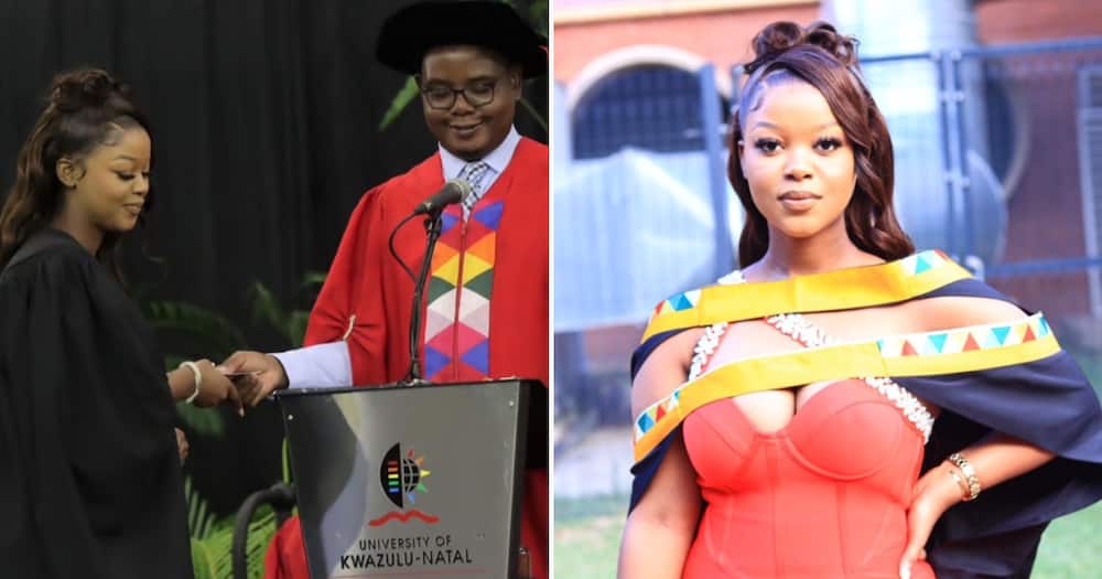 The young lady bagged her postgraduate degree in economics from the University of KwaZulu-Natal