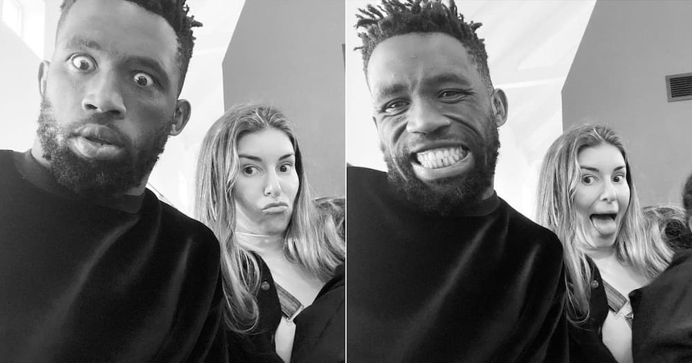 Rachel Shares, Pics of Herself and Siya Kolisi, Pulling Funny ,Faces in Viral Pics