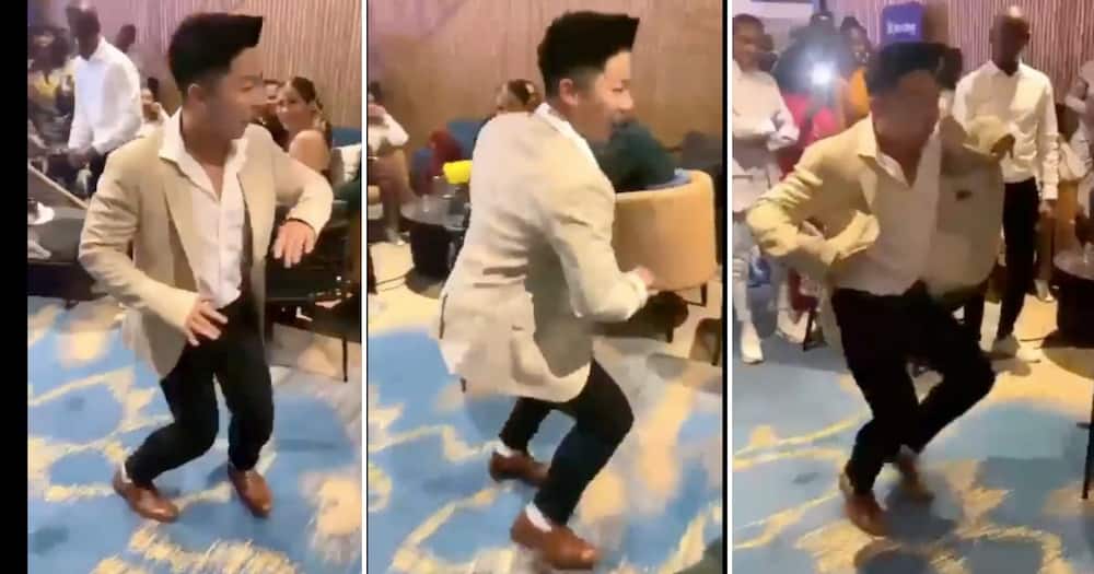 Chinese national dances to Amapiano song