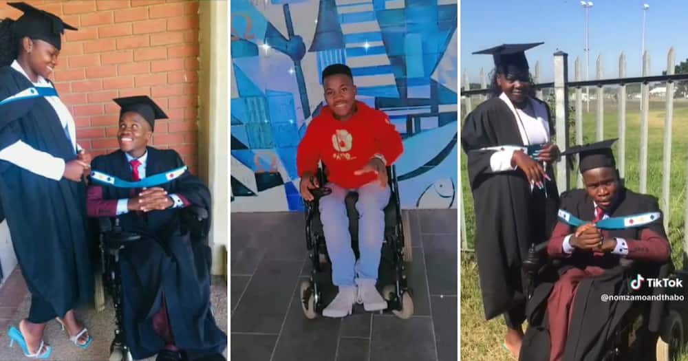 A TikTok user shared a video showing the heartwarming moment of a young graduate in a wheel chair dancing with pride