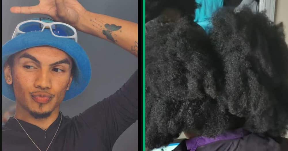 A TikTok video showcasing hairstyles that transform a woman's natural hair.